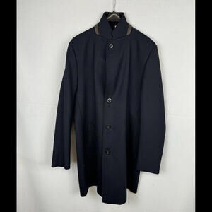 Bugatti Flexcity Long Coat Wool Blend Blue Size 42 R US